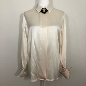 Vintage St. John 100% Silk Long Sleeve Blouse